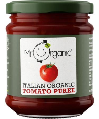 Mr Organic - Tomato Puree 200g Jar - Authentic Italian Recipe - Made from Fresh Sun-Ripened Italian Tomatoes - Great for Pasta Soups and Sauces - Rich and Flavourfu