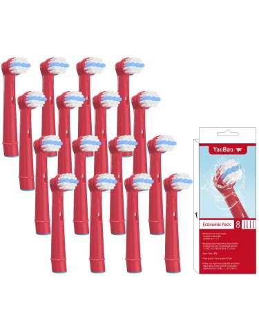 VINFANY 16PCS Kid's Toothbrush Heads for Oral B  Children Replacement Brush Heads for Braun Electric Rechargeable Toothbrush Compatible with Sensitive Clean  Professional Care  Advanced Power  Floss