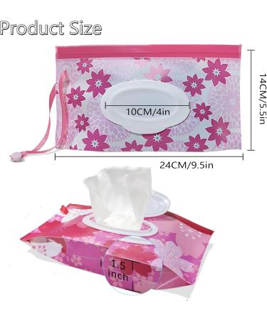 2 pcs Baby Wipes Dispenser Wet Wipes Bag for Baby Wet Wipe Box Reusable Wet Wipe Bag Wet Wipes Container for On the Go Home Office (Pink) Pink 2 - Buy Online on GoSupps.com