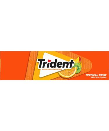 Trident Tropical Twist Sugar-Free Chewing Gum with Xylitol 39g - 14 Sticks - Buy Online on GoSupps.com