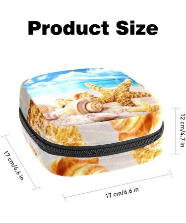 GIAPB Period Bag | Sanitary Napkin Storage & Travel Makeup Pouch | Oceans & Beach Shell Color - Buy Online on GoSupps.com