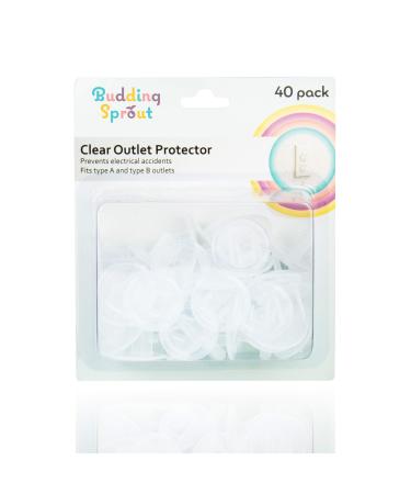 Budding Sprout Clear Outlet Protectors (40-Pack) Child-Proof Electrical Protector Safety Caps