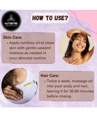 Naturevibe Botanicals Comfrey Oil 32 Ounces | 100% Pure and Natural | Great for Skin Care and Hair Care - Buy Online on GoSupps.com