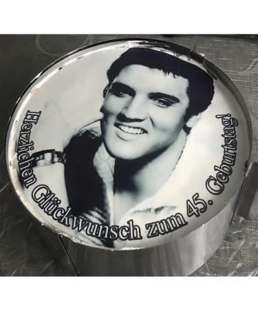 Personalised Elvis Cake Topper - Edible Icing or Wafer paper - 7.5" Round - Buy Online on GoSupps.com
