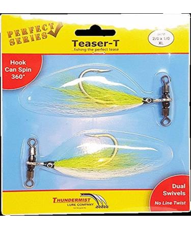 Thundermist Lure Company TSR-2/0X1/0-CW Teaser-T Fishing Terminal Tackle, Chartreuse