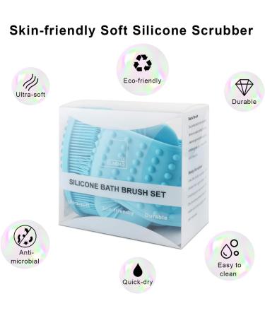 Silicone Back Scrubber for Shower - Bath Body Brush Set for Men and Women - Buy Online on GoSupps.com