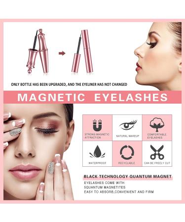Soft Reusable Magnetic Eyelashes Kit - Waterproof, Long Lasting, 4 Pairs of Natural Look 3D Lashes with Magnetic Eyeliner - No Glue Needed - Buy Online on GoSupps.com