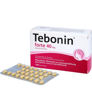 TEBONIN Forte 40 mg Film-Coated Tablets - 120 pcs | Buy Internationally for Enhanced Brain Health - Buy Online on GoSupps.com