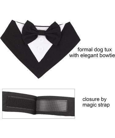 ADOGGYGO Formal Dog Tuxedo Bandana with Bowtie for Medium Large Dogs - Black - Buy Online on GoSupps.com