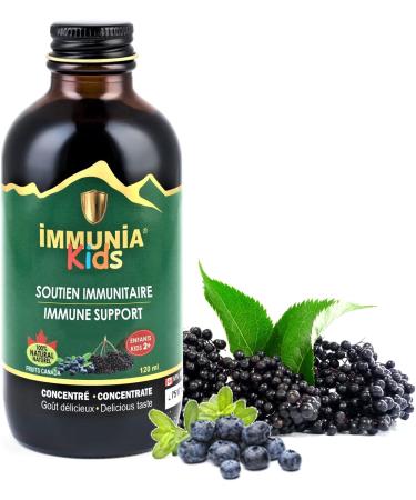 Immunia KIDS - Elderberry Supplement for Kids. Canadian Elderberry & Wild blueberry concentrated. Immune Support. Delicious taste. No sugar added. Made in Canada with fruits from Canada. (1-pack) 120 ml (Pack of 1) - Buy Online on GoSupps.com