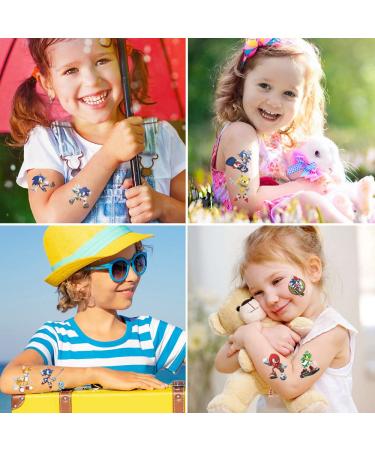 Sonic Birthday Party Supplies - 60PCS Temporary Tattoos for Kids | Cute Sonic Fake Tattoos Stickers for Boys & Girls | Cartoon Party Decorations & Favors - Buy Online on GoSupps.com