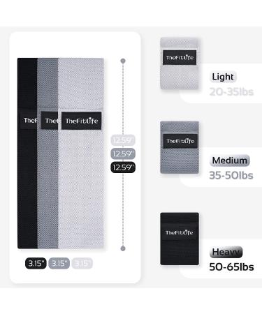 TheFitLife Resistance Exercise Bands for Women - Fabric Workout Bands for Booty Hip Glute Leg Thigh - Home Gym Fitness Loop Bands - Short Grey - Buy Online on GoSupps.com