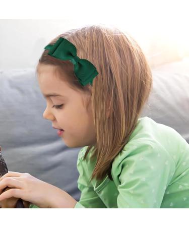 AYNKH 3 Pieces School Bows Headbands Alice Bands Girls Uniform Colours Ribbon Bow Set Hair Accessories Birthday Gift Green - Buy Online on GoSupps.com