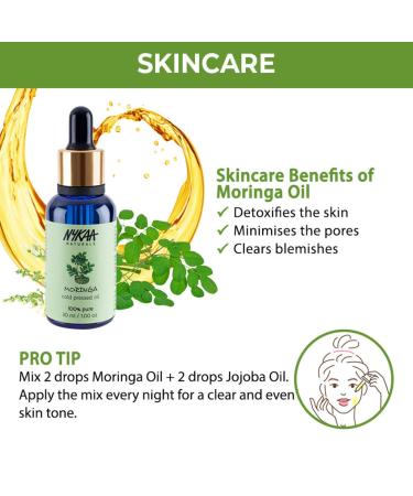 Nykaa Naturals Cold Pressed Oil - 100% Pure Moringa Face Oil for Dry Dull Skin Minimizes Pores - All Skin Types - 1 oz - Buy Online on GoSupps.com