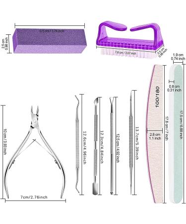 iFCOW Nail Forms for Builder Gel Nail Buffer and File Polishing Files Cuticle Nippers Pusher Peeler Toenail File Lifter Brush for Manicure Medium 1.0 - Buy Online on GoSupps.com