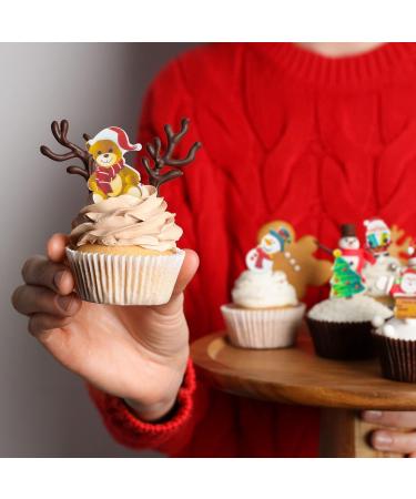 Gyufise 300Pcs Edible Christmas Cake Cupcake Decoration Edible Xmas Santa Claus Snowman Socks Cake Decorations Wafer Paper Holiday Cake Topper for Christmas Party Supplies - Buy Online on GoSupps.com