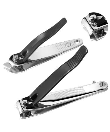 2 Pcs Nail Clippers Heavy Duty Nail Clippers Set Stainless Steel Nail Cutters Thick Fingernail and Toenail Clippers for Men Women Kid Elder Modern