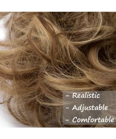 Messy Hair Bun Donut Chignon Updo Scrunchie Hairpiece Ponytail Extension Light Brown & Blond 25g - Buy Online on GoSupps.com
