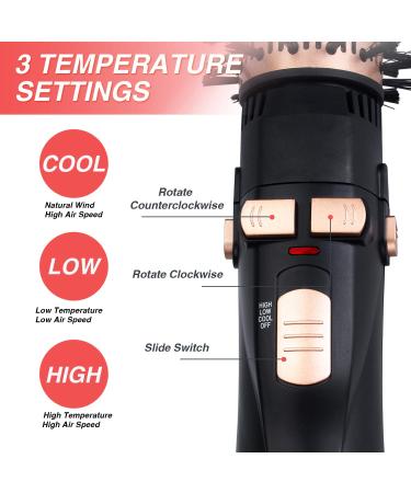 BEAUTIMETER 1200W Hot Air Spin Brush Kit - 3-in-1 Hair Dryer & Styler - Negative Ionic Hair Care - Black & Gold - Buy Online on GoSupps.com
