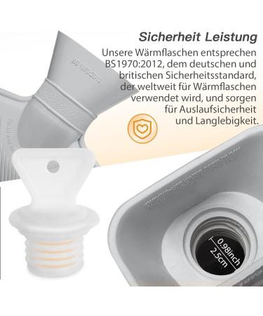 Luxury 1.8L Heat Bottle with Plush Cover - Soft Rubber Hot Water Bag for Women & Seniors | Cold Protection & Hand Warmer - Umhell - Buy Online on GoSupps.com