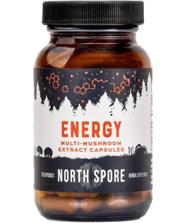 North Spore Organic Energy Mushroom Extract Capsule Supplement | Stamina & Endurance | Cordyceps Reishi Turkey Tail | 100% Fruiting Body Extracts | Vegan Non-GMO | Made in USA - 120ct - Buy Online on GoSupps.com