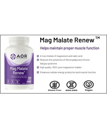 AOR Magnesium Malate Renew 120 CT - Premium Magnesium Supplement - Buy Online on GoSupps.com