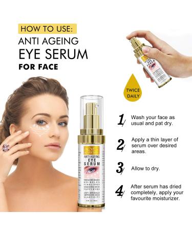 FGHJ Anti Ageing Eye Serum - 0.5 fl.oz - Reduces Wrinkles, Puffy Eyes, Dark Circles & Crow's Feet - Hydrating & Lifting Eye Cream - Buy Online on GoSupps.com