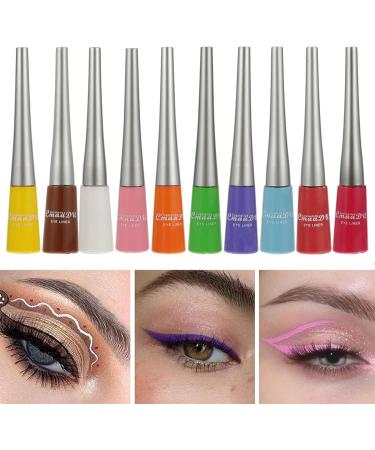 Healvian 10pcs Colored Liquid Eyeliner Waterproof Eyeliner Sweat-proof Eyeliner Pens Cosmetic Pens Plastic - Buy Online on GoSupps.com
