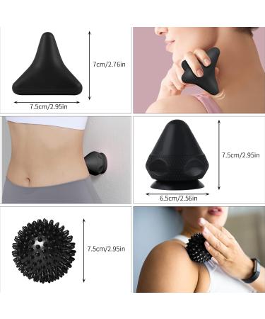 Rymall Trigger Point Presser Massage Device with Hedgehog Ball Painless Muscle Pain Relief Set with Suction Cup & Bag (Black & Blue) for Self-Massage - Buy Online on GoSupps.com