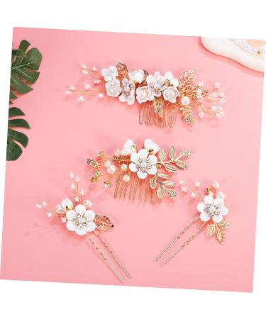 Mikinona 1 Set Comb Set Wedding Hair Pins Bride Headdress Flower Hair Accessories Handmade Hairpin Flower Hair Combs Wedding Veil Combs Wedding Decor Combs for Holding Hair Back Cloth White - Buy Online on GoSupps.com