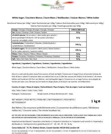 Pinin Pero - White Granulated Sugar 1Kg | Made in Italy - Buy Online on GoSupps.com