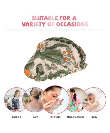 Green Cactus Printed Shower Cap - Waterproof & Adjustable Bath Cap for All Hair Types - Buy Online on GoSupps.com
