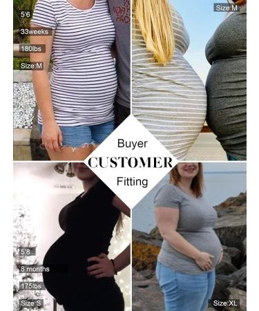 Love2Mi Maternity Shirt 3PCS Set - Short Sleeves Maternity Wear T-Shirt - Casual Maternity Tops in Black, Gray, & Army Green - Buy Online on GoSupps.com