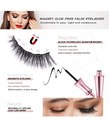 Mimore Magnetic Eyelashes Kit - 5 Pairs of Ultra-Thin 3D Lashes with Waterproof Eyeliner Reusable & Natural Look - Buy Online on GoSupps.com