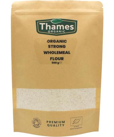 Organic Stoneground Wholemeal Bread Flour-Certified Organic Non-GMO Vegan No Additives No Preservatives Resealable Bag by Thames Organic 1kg - Buy Online on GoSupps.com