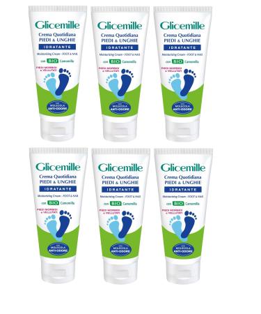 Glicemille Set of 6 Organic Foot Creams Moisturising 100 ml Pedicure Multicoloured Unique