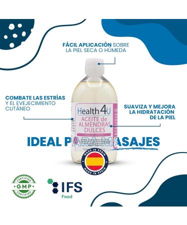  Health4U H4U Almond Oil 500ml - Buy Online on GoSupps.com