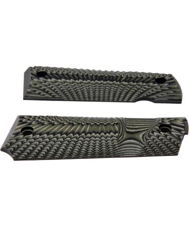 Buy Guuun 1911 Full Size Pistol Grips - G10 Ambi Safety Cut Sunburst Texture in Green/Black | Premium 1911 Handle Replacement - Buy Online on GoSupps.com