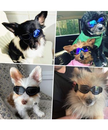 NAMSAN Small Dog Goggles UV Protection Adjustable Clear Sungalsses for Dogs - Windproof and Easy to Wear Puppy Glasses in Clear Black - Buy Online on GoSupps.com