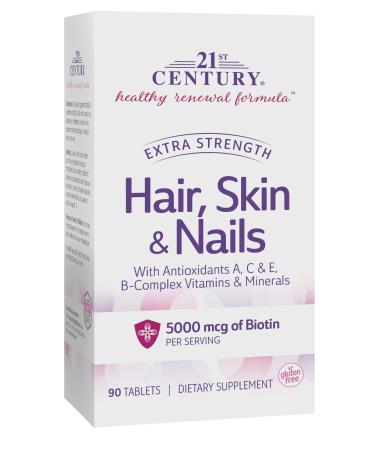 21st Century Healthy Renewal Formula Hair Skin & Nails Extra Strength - 90 Tablets Pack of 2