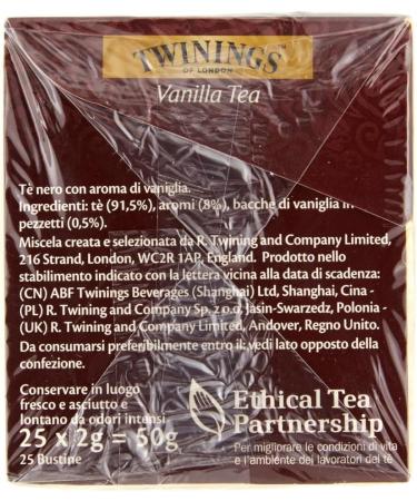  Italian Gourmet E.R. Set of 6 Twinings Vanilla Flavored Black Tea Black Tea with Vanilla Flavor 25 Filters + Gourmet Italian Tomato Pulp Box 400 g - Buy Online on GoSupps.com