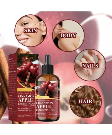 Apple Cinnamon Essential Oil Natural Scented Diffuser Oil with Dropper for Aromatherapy Natural Candle Making & Soap Making Scents Hair Care Face Skin Care & Body Massage for Home Office 3.53oz - Buy Online on GoSupps.com