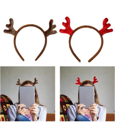 amangul Cute Plush Reindeer Antler Hairband Women Wash Face Makeup Headband for Photoshoots Christmas Party Hair Accessories(Red) - Buy Online on GoSupps.com