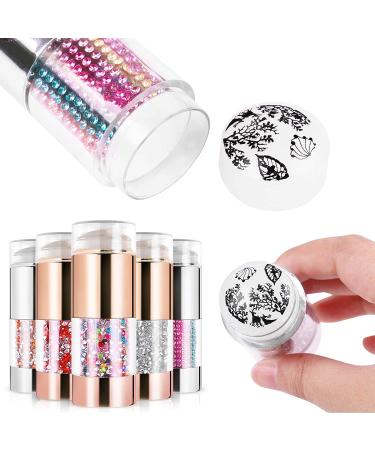 DouborQ 6Pcs French Tip Nail Stamp + Clear & White Double Stamper | 12Pcs Scraper | Nail Art Jelly Stamper for Manicure | DIY Designs - 18 Piece Set - Buy Online on GoSupps.com