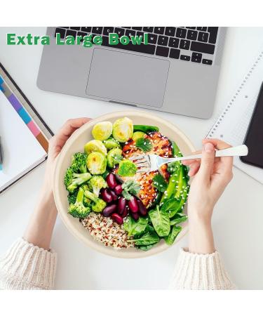 40oz Disposable Bowls - 100 Pack | Compostable Sugarcane | Microwavable & Biodegradable | Heavy Duty Hot Soup & Salad Paper Bowls - Buy Online on GoSupps.com