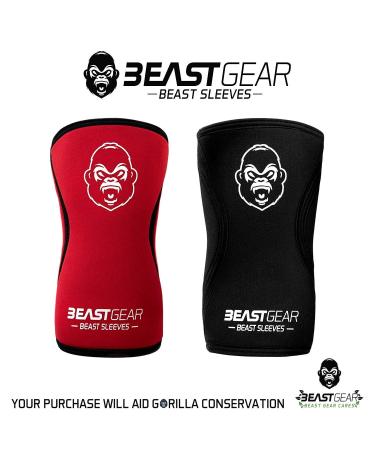Beast Gear Sleeves - Premium 5mm Neoprene Compression Knee Bandages for Weightlifting CrossFit & Run - XL Support & Protection - Buy Online on GoSupps.com