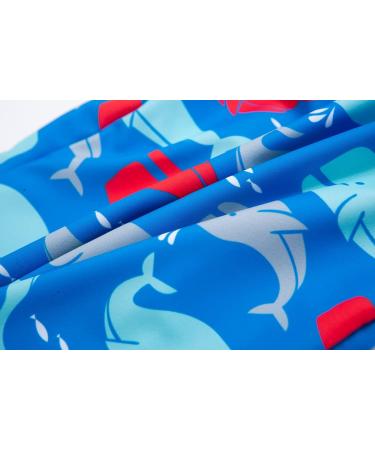 BONVERANO Baby Boys Swimsuit | Toddler Short-Sleeve Zipper Bathing Suit | UPF 50+ Sun Protection | Colorful Whale Design | 12-18 Months - Buy Online on GoSupps.com