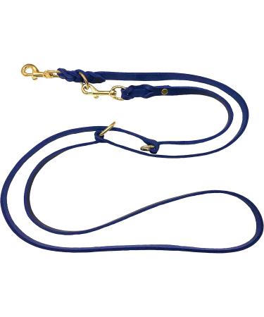 Premium Double Linen Dog Leash - Adjustable Brass Clip 2.80m x 15mm Navy Blue - Perfect for Small & Large Dogs - International Shipping Available - Buy Online on GoSupps.com