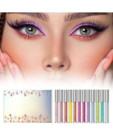  Generisch Set of 12 liquid glitter eyeshadows - 24 ml - Eye makeup - Quick-drying and colorfast - Suitable for (One size fits all) - Buy Online on GoSupps.com