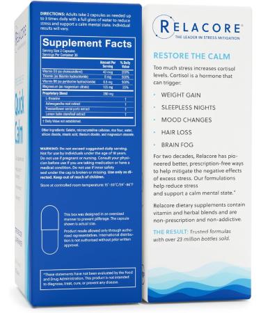 Quick Calm Mood Support Supplement with Ashwagandha L-Theanine Rapid Stress Relief and Relaxation Cortisol Supplement - 60 ct 60 Count (Pack of 1) - Buy Online on GoSupps.com